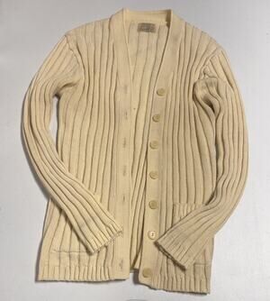 Vintage Sears Jr Bazaar Women's Size S Button-Down Cardigan Cream
